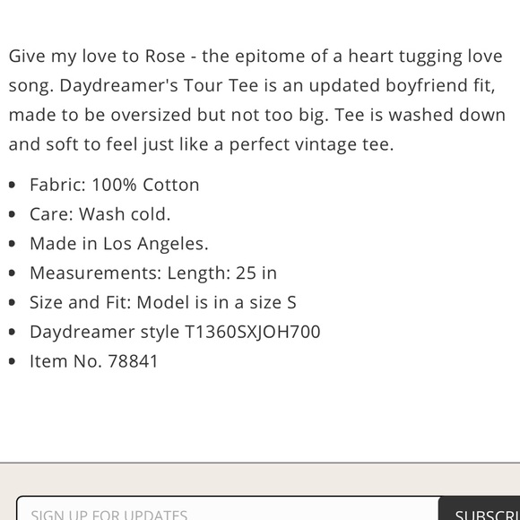 Daydreamer Johnny Cash Love to Rose Tour Tee - Picture 8 of 8